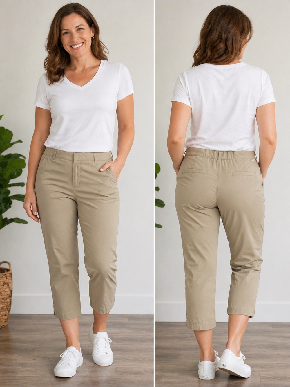 Royal Robbins Khaki Outdoor Travel Cropped Nylon Stretch Pants Women’s 14